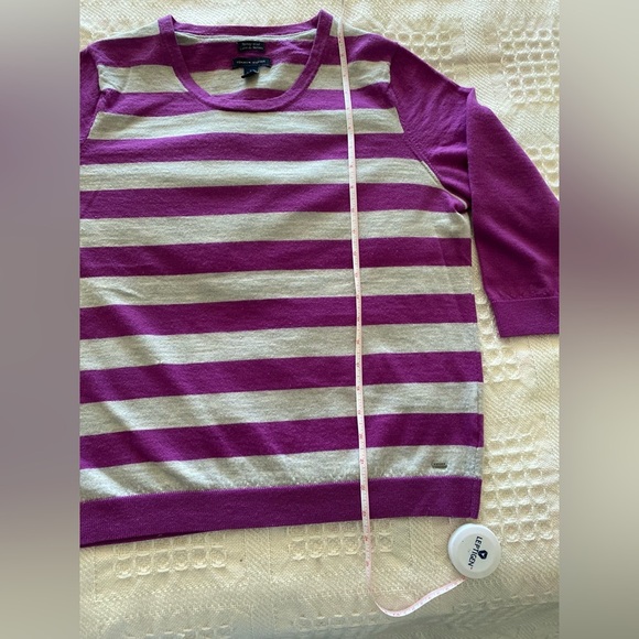 Tommy Hilfiger Women’s Merino Wool Sweater Sz XL 3/4 Sleeves EUC - Picture 4 of 6